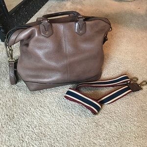 MADEWELL brown leather crossbody/ tote