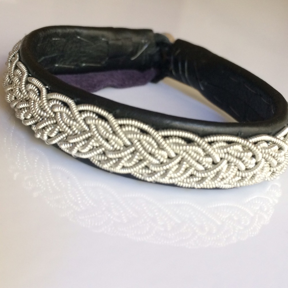 Lapland Reindeer Leather, Pewter Braided Necklace
