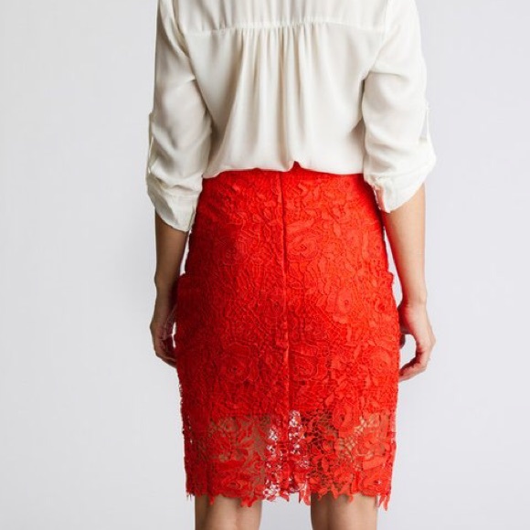Lace Pencil Skirt in orange - Picture 3 of 3