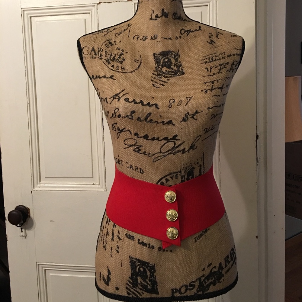🆑Elastic Gold Studded Red Belt