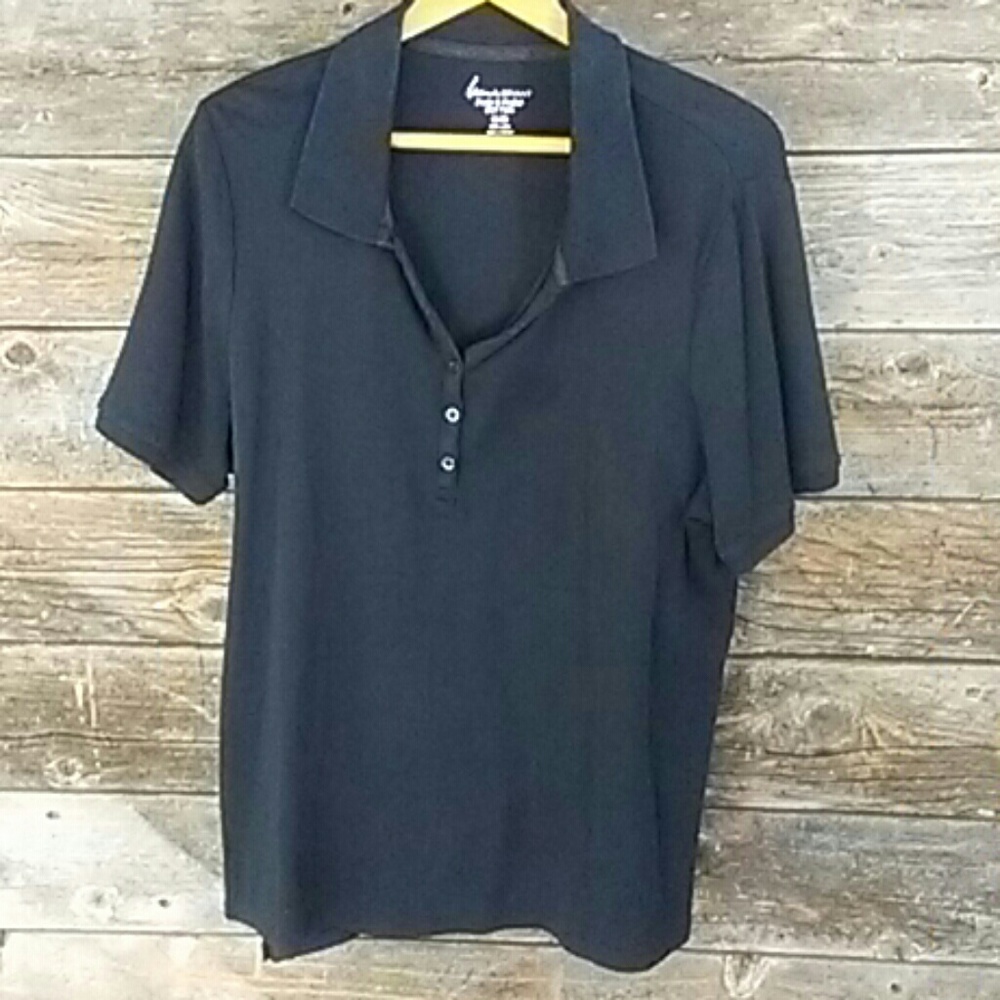 Lane Bryant 18/20 Black Cotton Polo