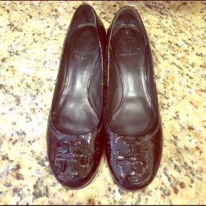 Tory Burch pumps with gold heel embellishment