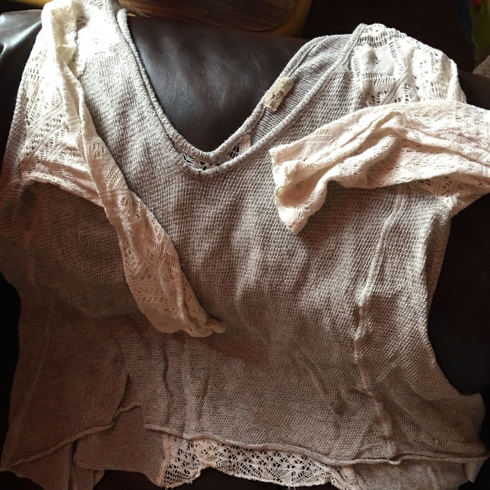 Hollister Long sleeve lace V top