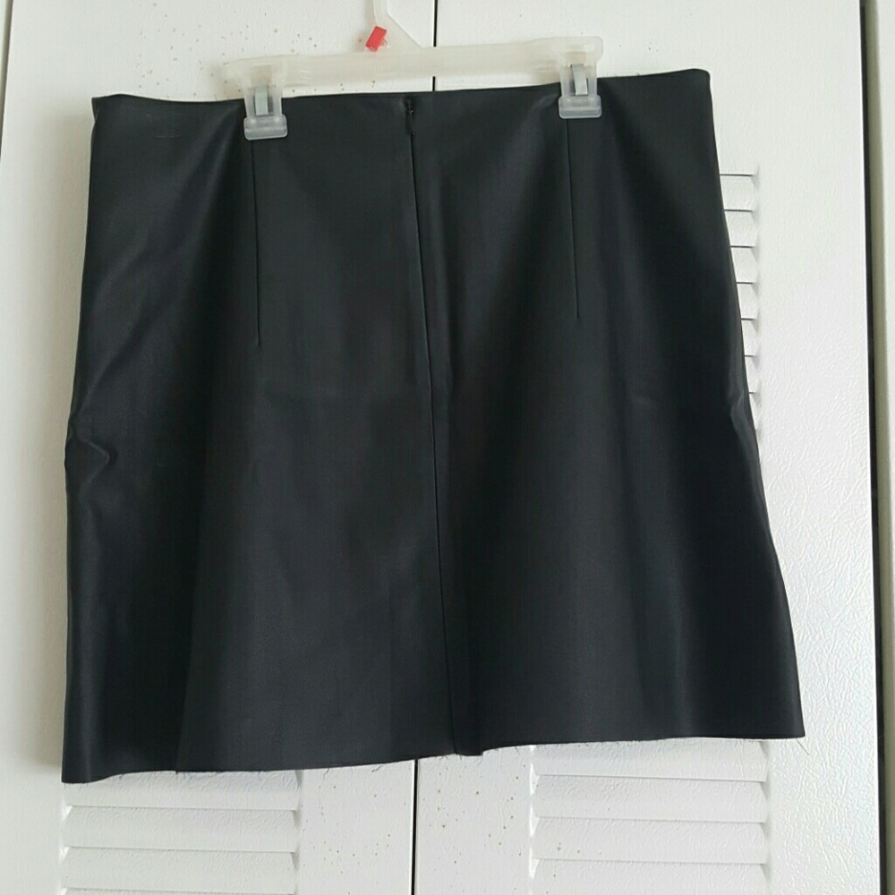 Leather mini skirt