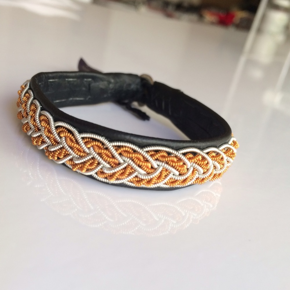Lapland Sami Reindeer Leather & Pewter Bracelet