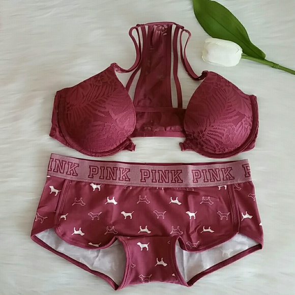 X Nwt Pink Vs T-shirt Bra 34B + Boyshort Size S - Picture 4 of 4