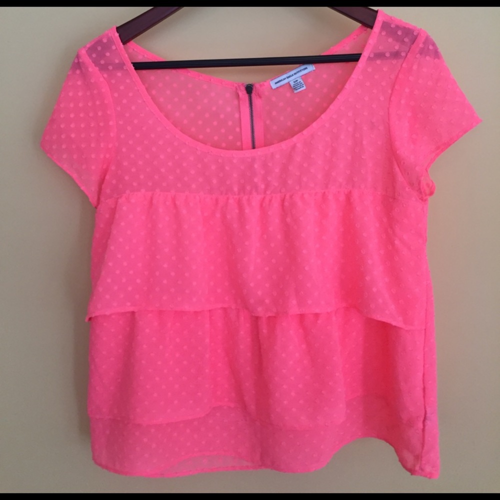 Bright coral crop top!!