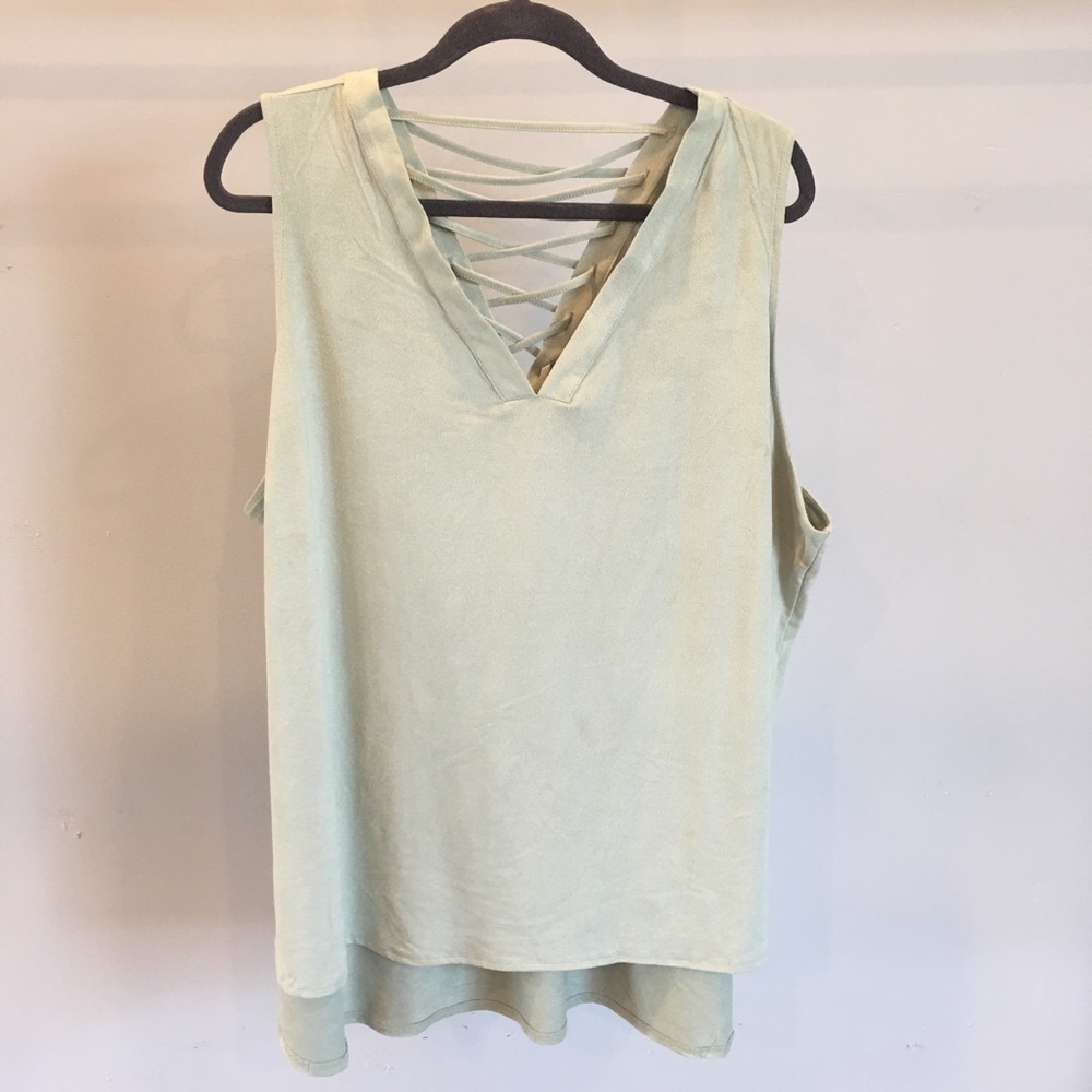 Suede Sleeveless Hi-Low Top