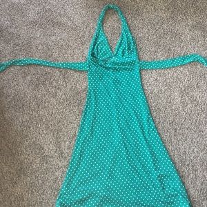 Arden B green halter top polka dot dress