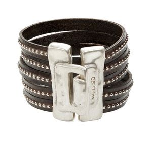 Uno de 50 leather cuff bracelet