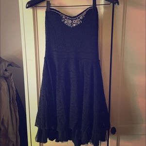 FREE PEOPLE Strapless Black Dress