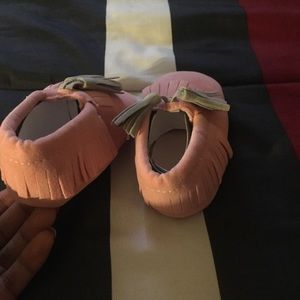 Pink infant shoes