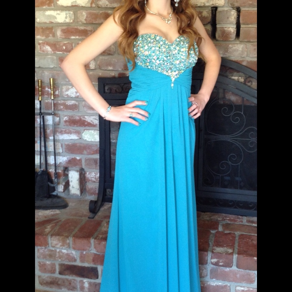 Turquoise prom / winter ball dress