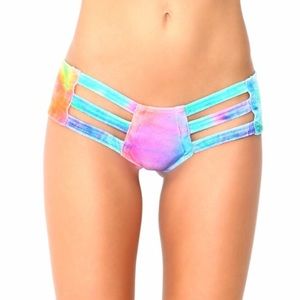 Tie Dye Cut Out Rave Shorts