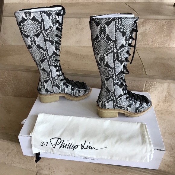 3.1 Phillip lim Mallory embossed leather boots - Picture 2 of 4