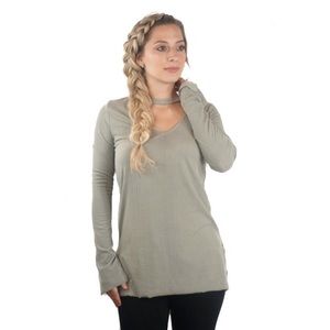 Olive choker top