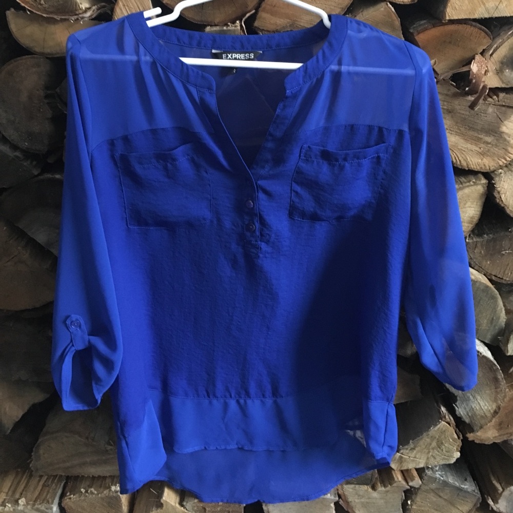 Express blue 3/4 sleeve blouse
