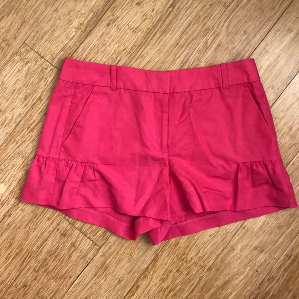 J Crew Pink Ruffle Shorts
