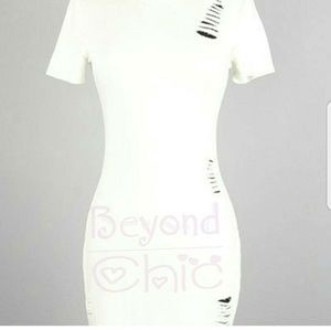 Ivory Distressed Dress