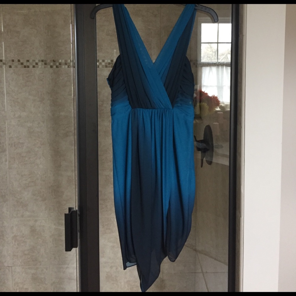Flattering blue fitted dress
