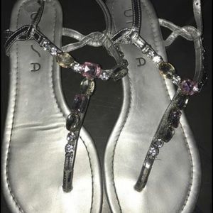 Silver sandals