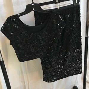 Sequin crop top & skirt