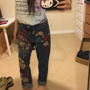 Asos embroidered jeans size 10
