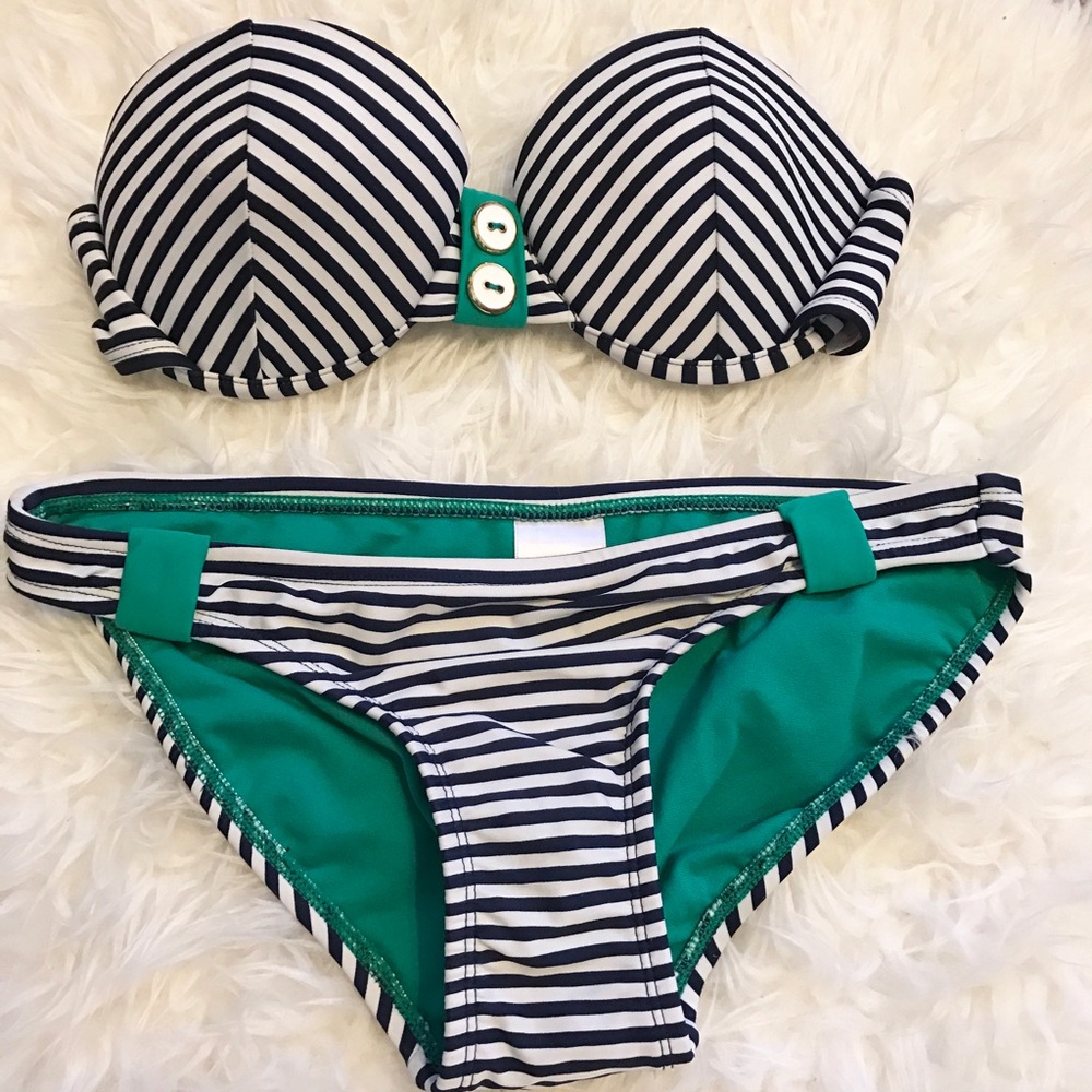Two Piece Tube Top Swim Suit