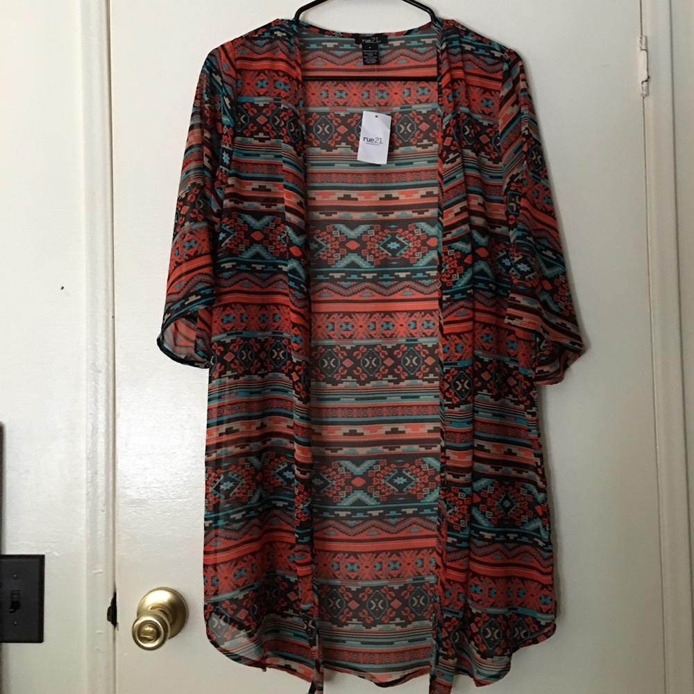 Sheer Printed Kimono - NWT