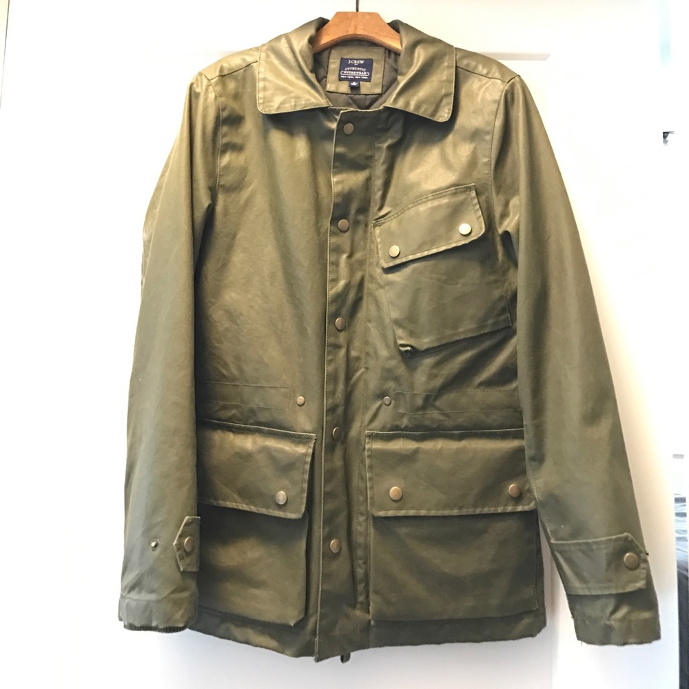 Men's J.Crew waxed cotton Barbour-style jacket, XS