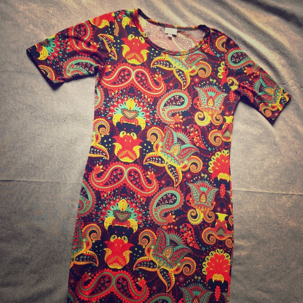 LuLaRoe Size L Paisley pattern Julia dress