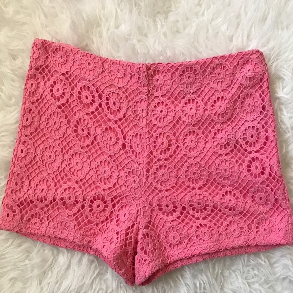 Laced Pink High waist Shorts