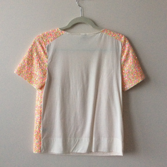 J. Crew Cluster Sequin Tee in Neon - Picture 4 of 4