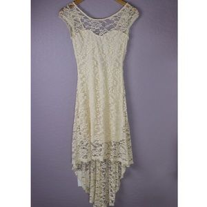 NWT Sans Souci | Cream High Low Lace Dress