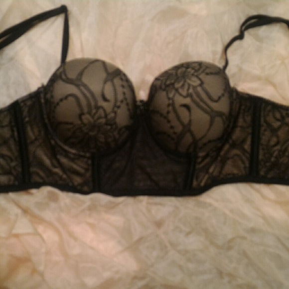 Frederick's of Hollywood Black Tan 34B Longline - Picture 1 of 4