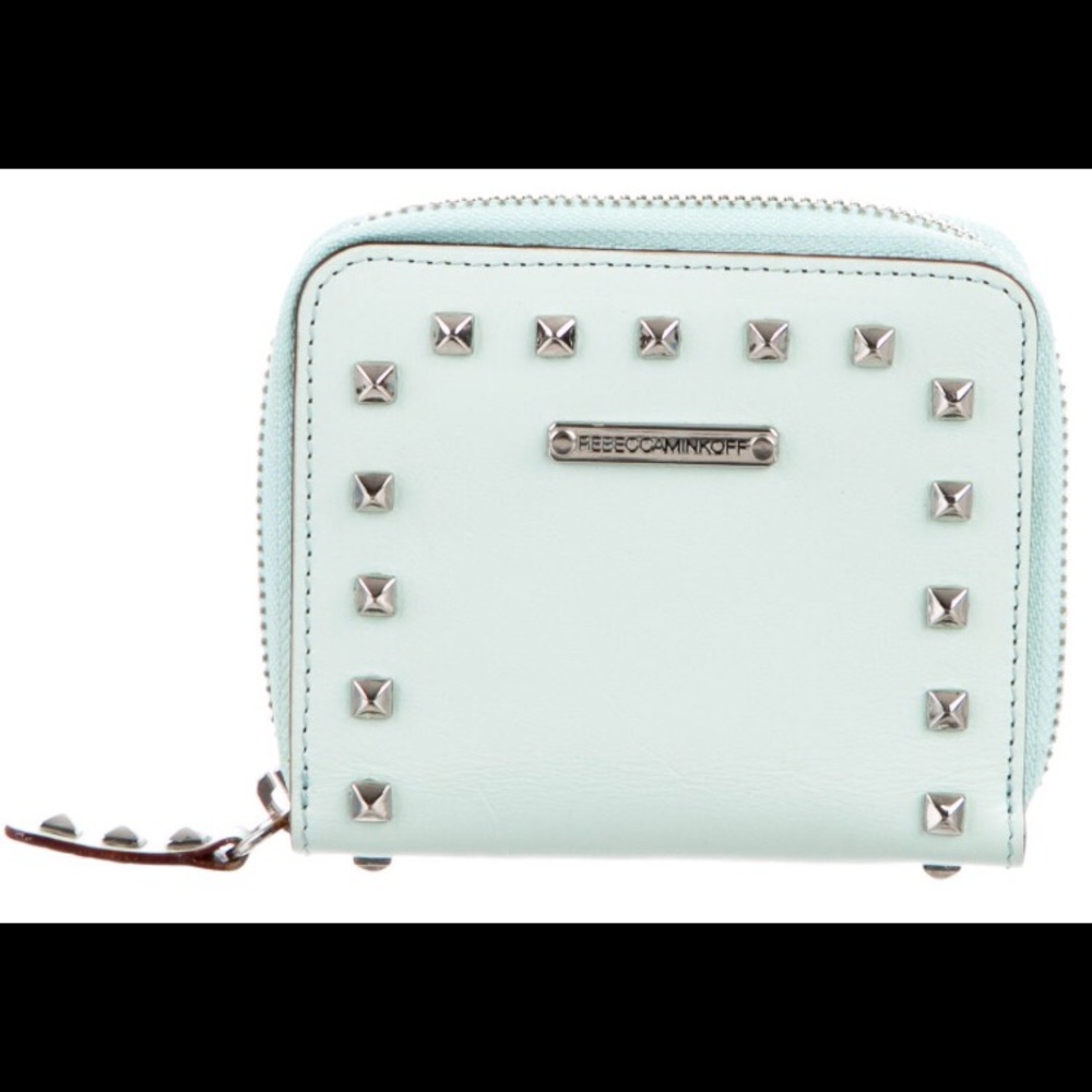 REBECCA MINKOFF STUD-EMBELLISHED COMPACT WALLET