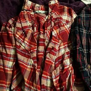 Plaid button down top