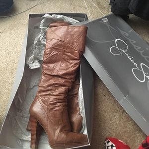 Jessica Simpson Tulip Dark Tan  Crunched Leather