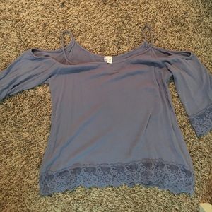 Off the shoulder blouse with lace trimmings