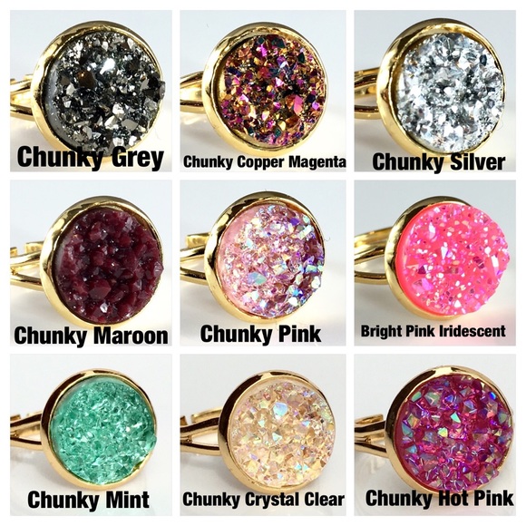 3 for 15🎀Faux Druzy gold rings - Picture 2 of 6
