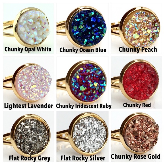 3 for 15🎀Faux Druzy gold rings - Picture 4 of 6