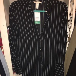 Striped button down blouse