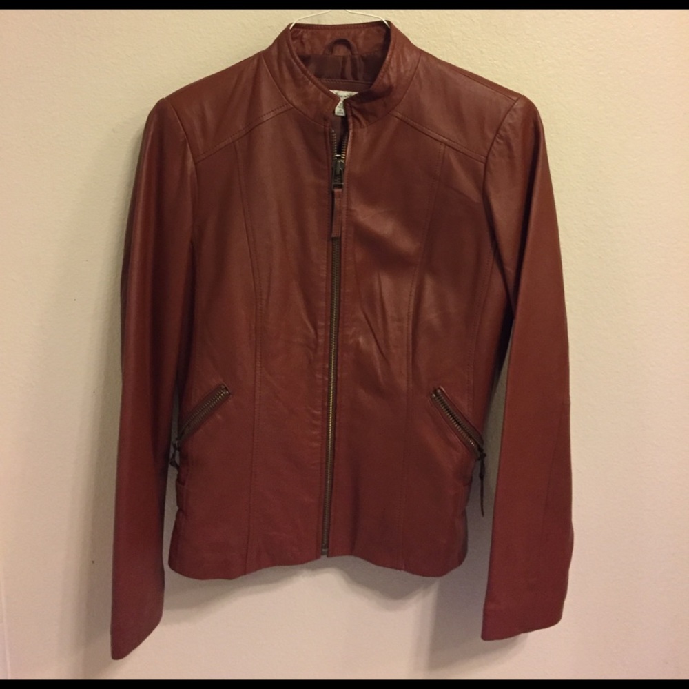 NWOT Brown 100% Genuine Leather Jacket