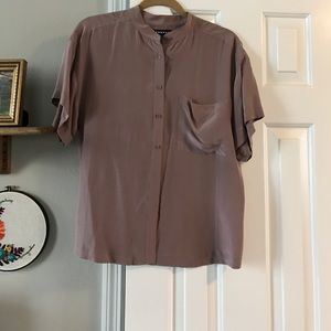 100% silk mauve blouse.
