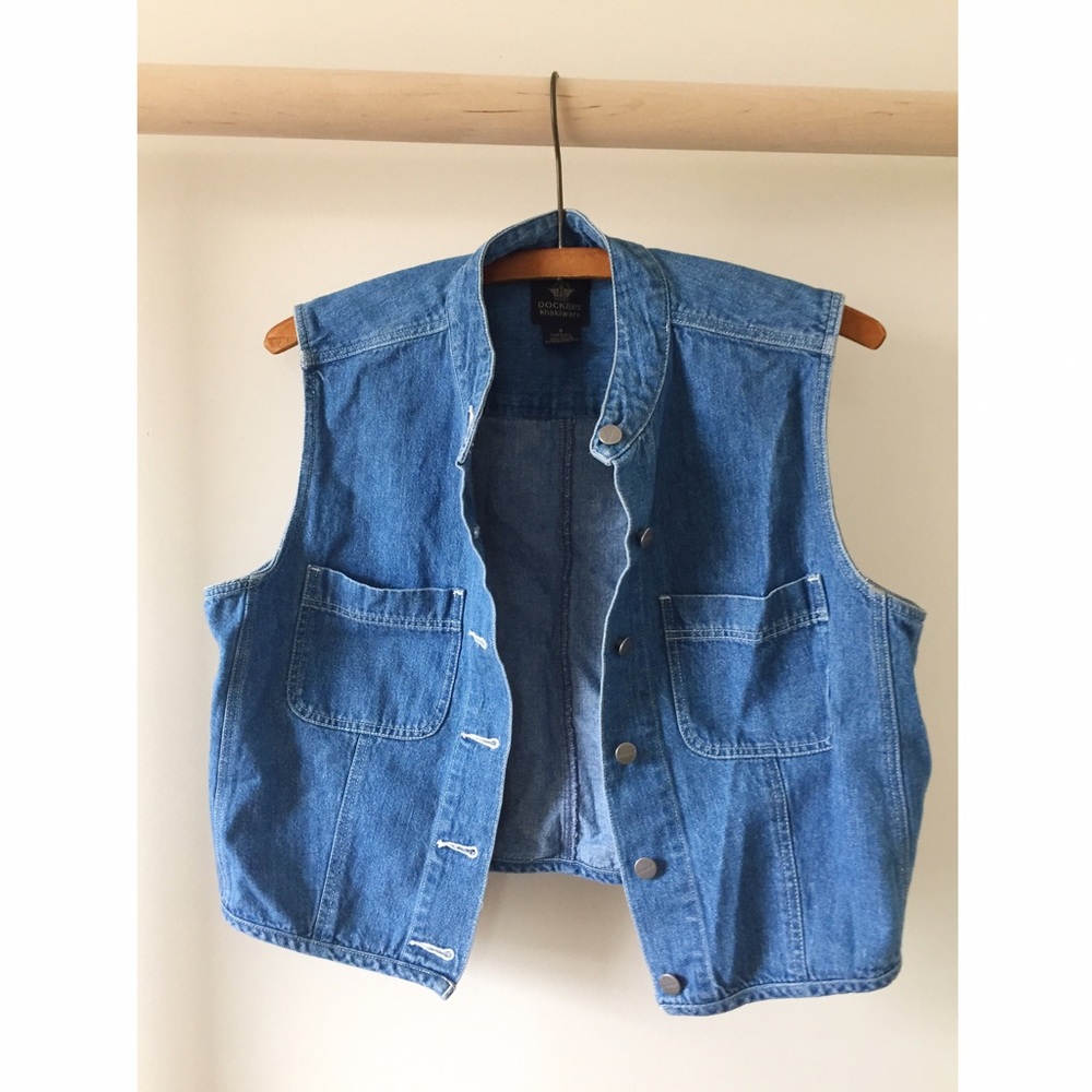 90s Denim button down crop top