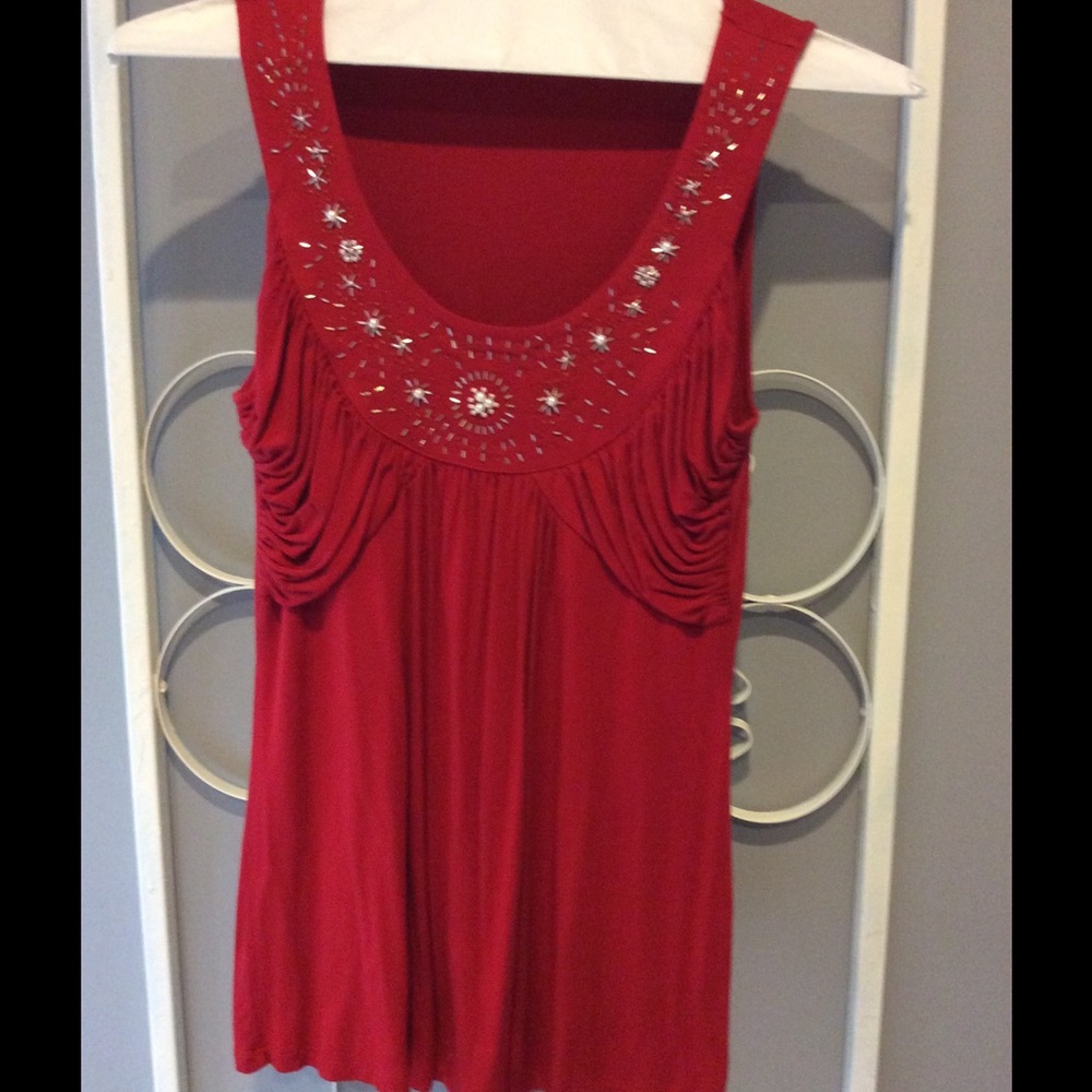 Red top with bling