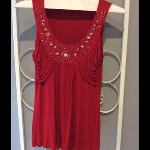 Red top with bling