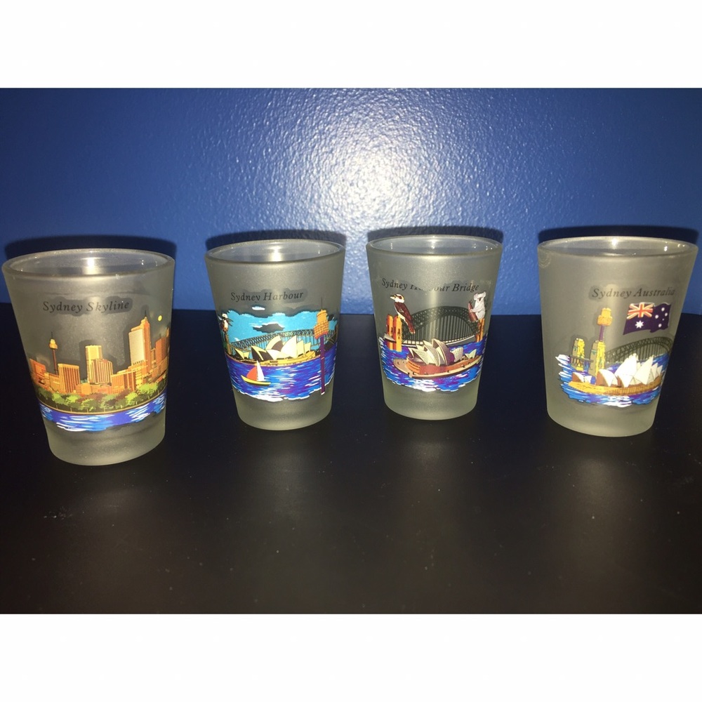 4 shot glasses from Australia