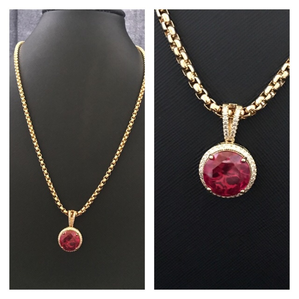 Stainless steel faux Ruby