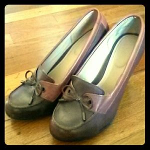 Liz & Co. Dark Brown/Cognac Wedge Heel